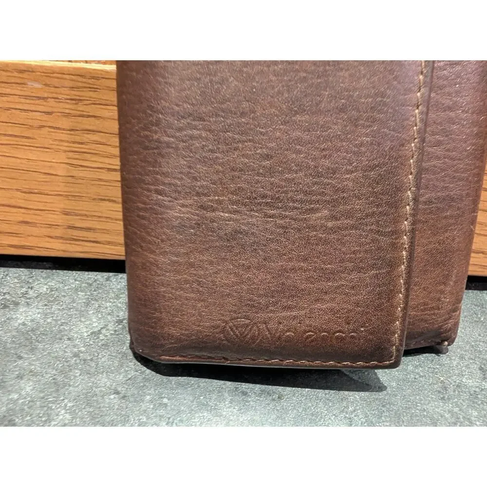 Valenchi Genuine Soft Brown Leather Trifold Wallet Men's